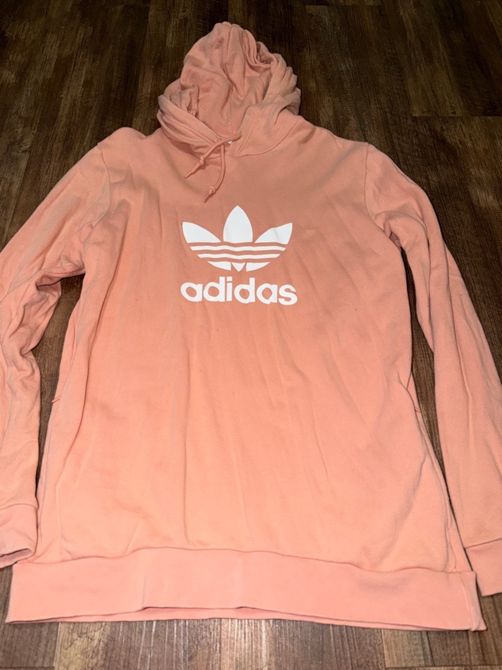 Mens Adidas Adicolor Originals Trefoil Hoodie sweatshirt size M Peach